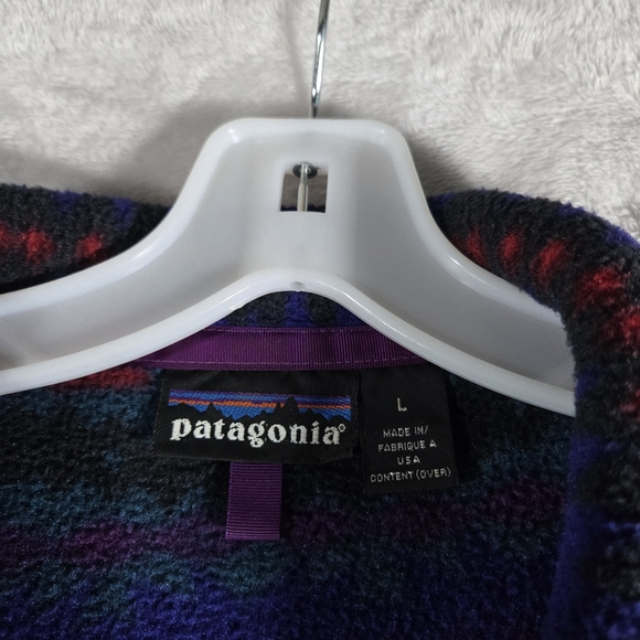 Patagonia Synchilla Snap-T Sacajawea Bluegrass Aztec Men Size Large Blue Vtg USA - Picture 5 of 11